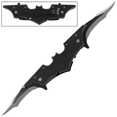 Closed Black Midnight Twin Blade Spring Assist Knife